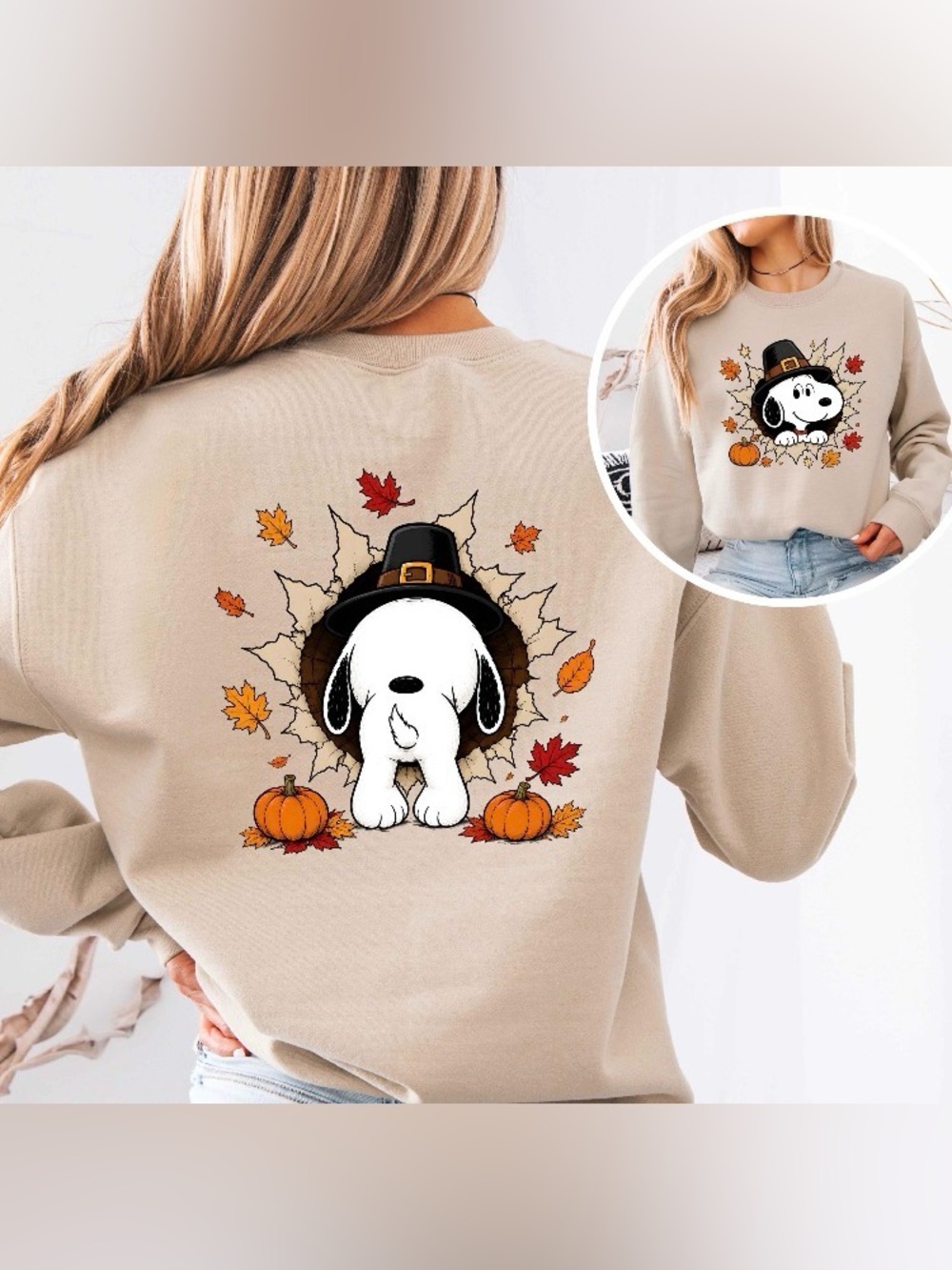 Cute Fall Cartoon T-Shirt, Autumn Dog Lover Sweatshirt, Cozy Fall Leaves Dog Tee
